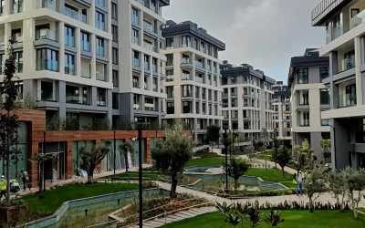 the-exterior-of-the-residential-areas-in-uskudar-surrounded-by-large-green-areas-ornamental-pools-and-walking-paths